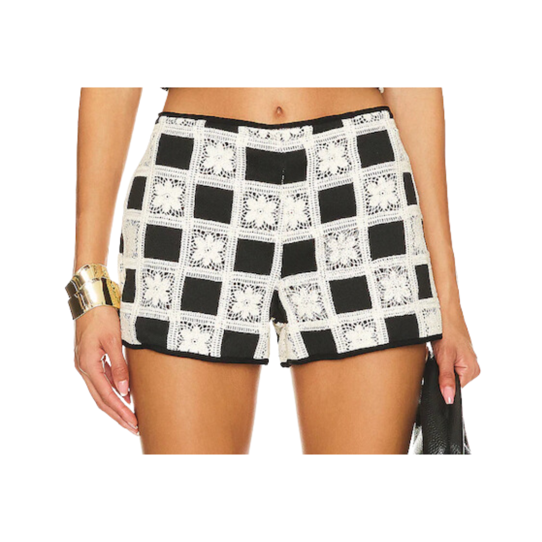 black and white checkered shorts