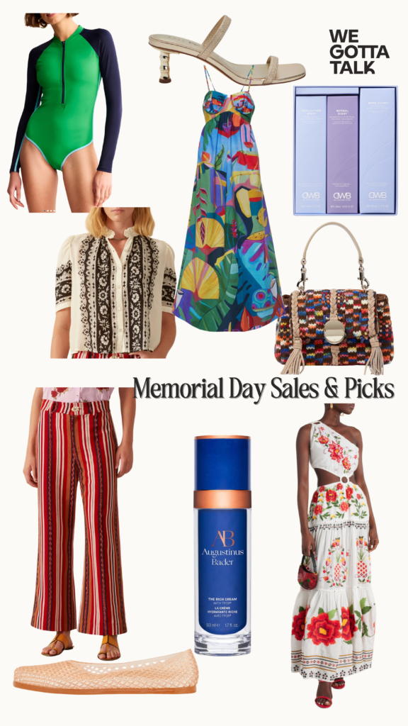 collage of items for the Memorial Day Sales and Picks by We Gotta Talk Blogger Sonni Abatta