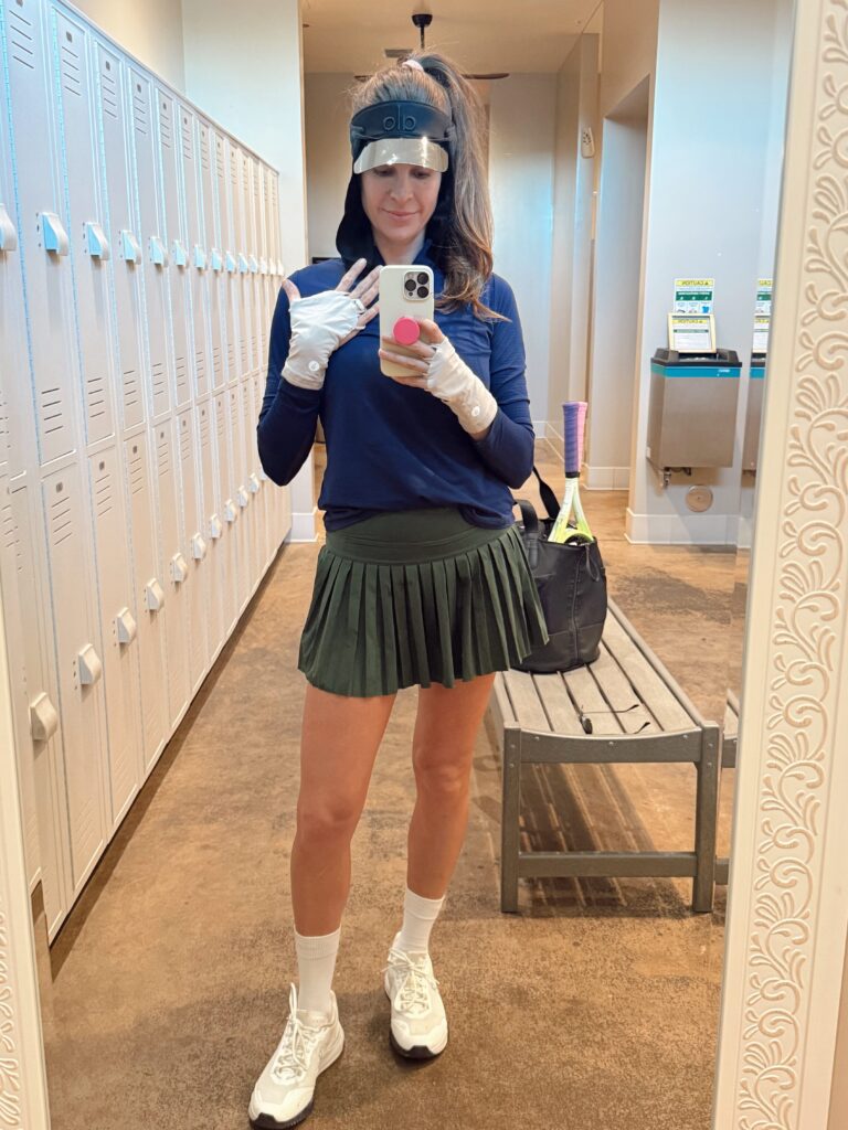 sonni before a tennis match